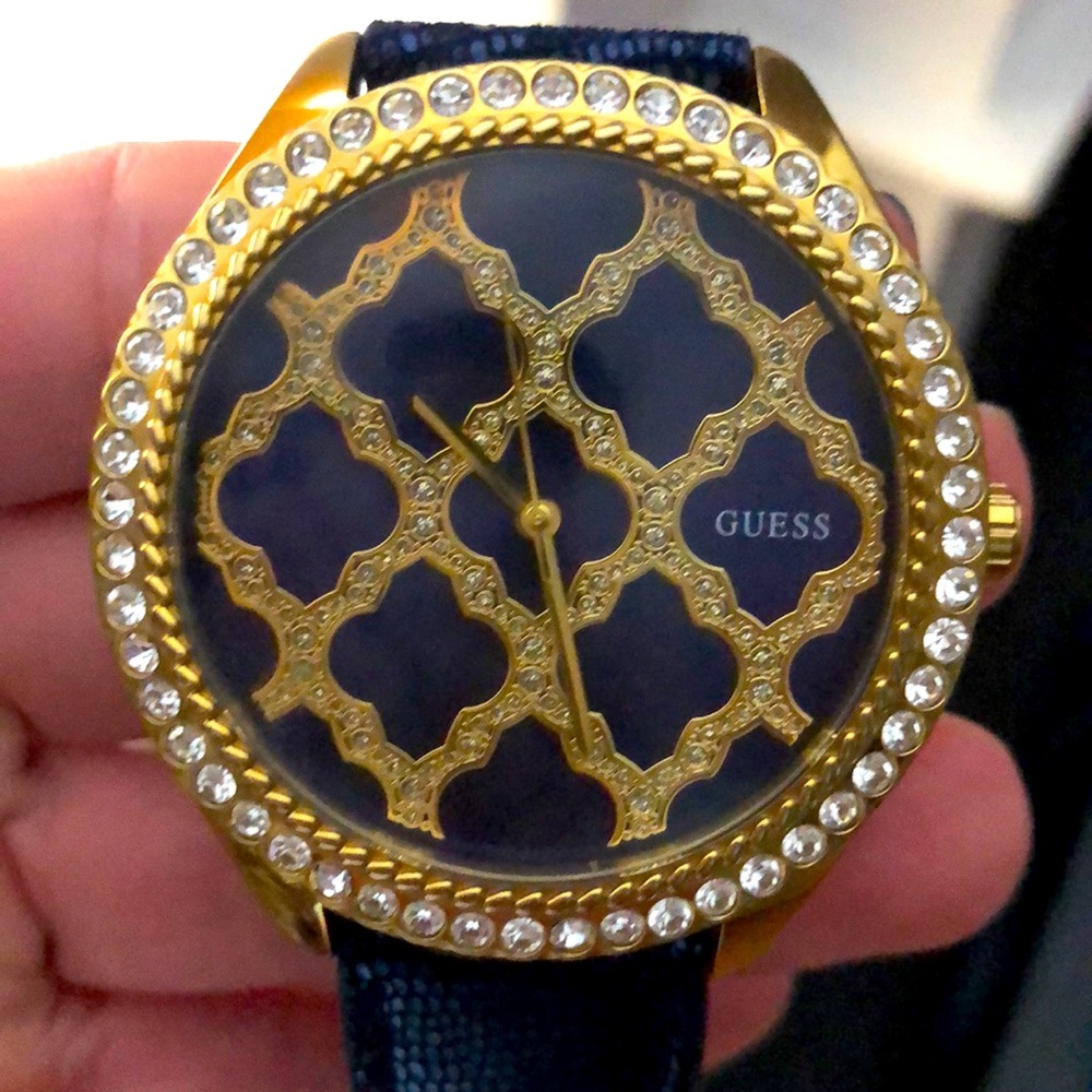 Navy blue GUESS watch